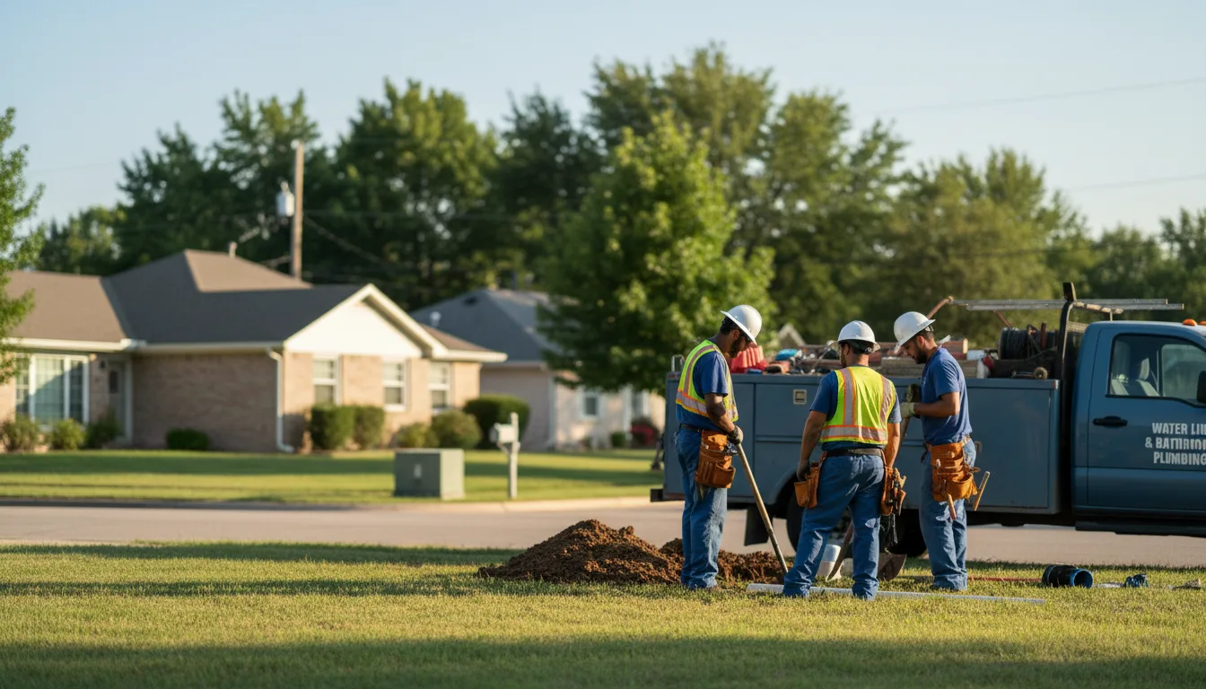 Residential water line and bathroom plumbing service in Guy, AR